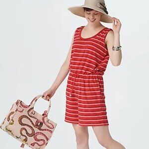 Denim & Co. Beach Knit Terry Sleeveless Romper with Tie